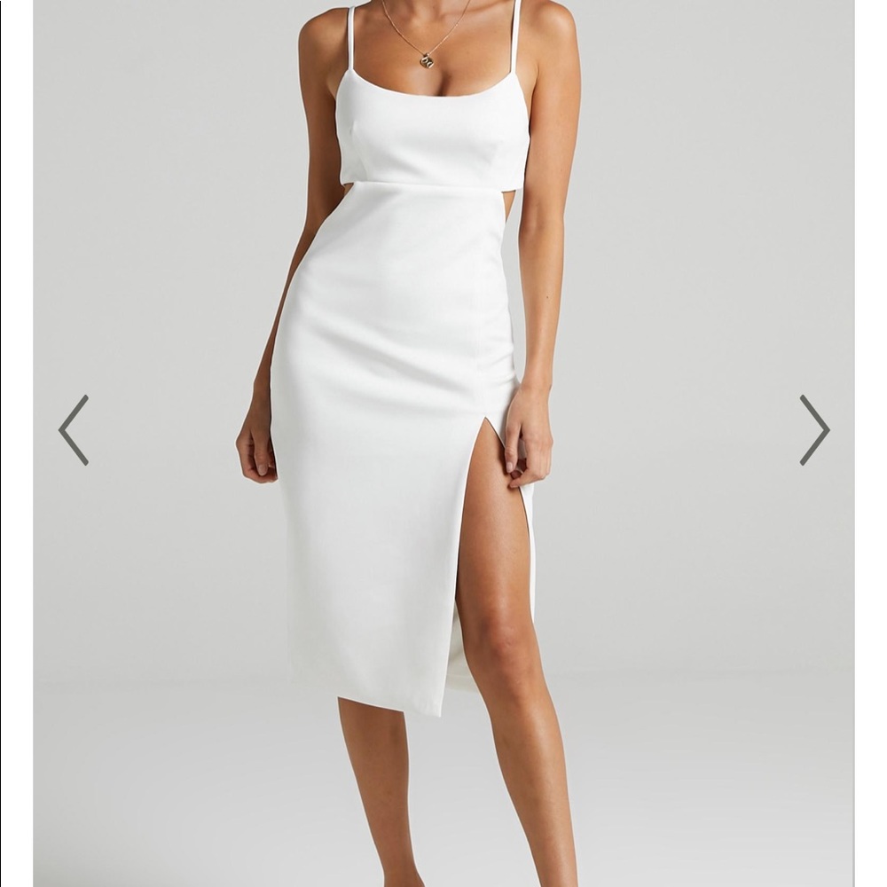 Showpo White Cut Out Dress NWT